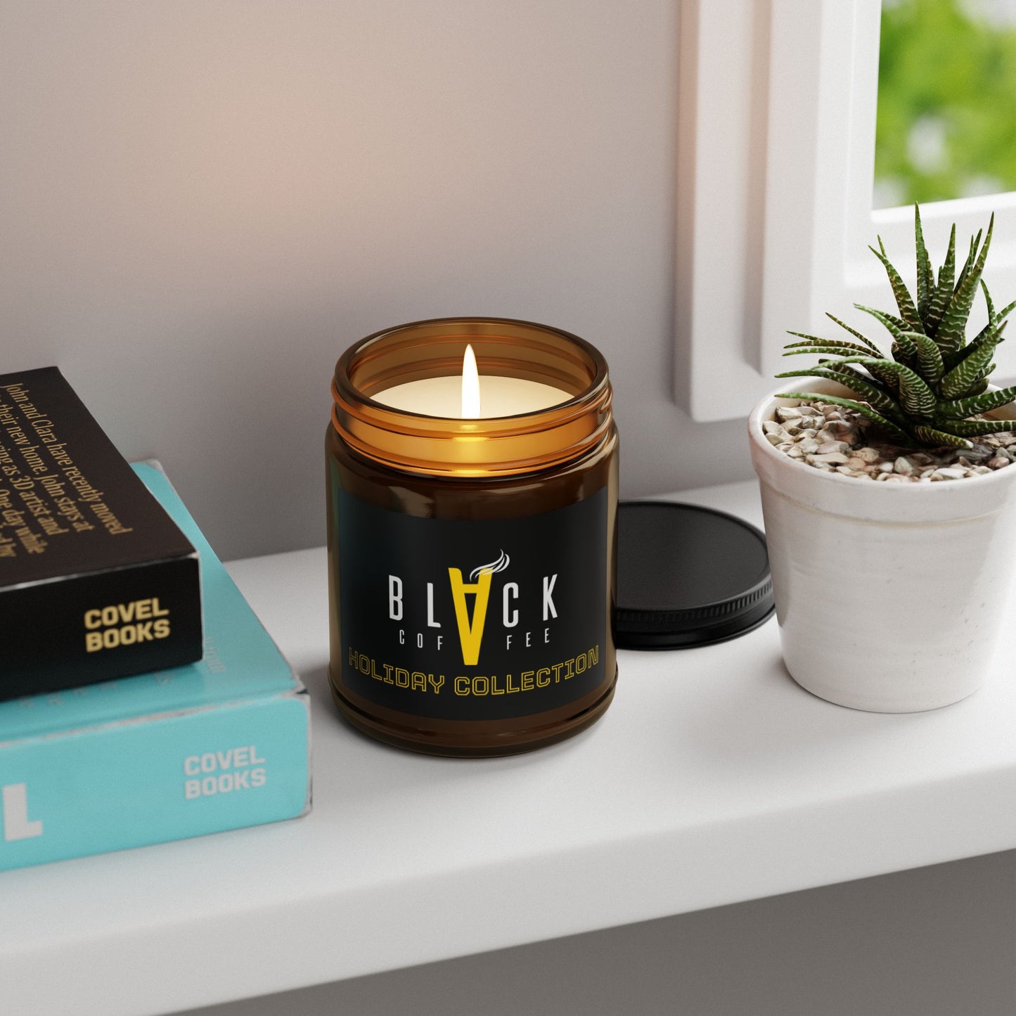 Holiday Collection Amber Soy Candle — Black Coffee Scent (Multi-Size)