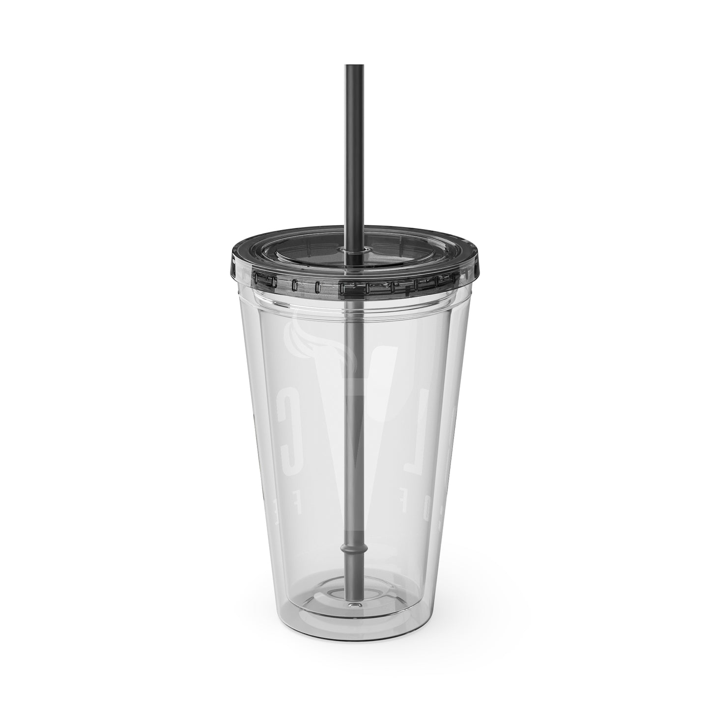 Sunsplash 16oz Tumbler with Straw - Stylish Clear Drinkware for Coffee Lovers