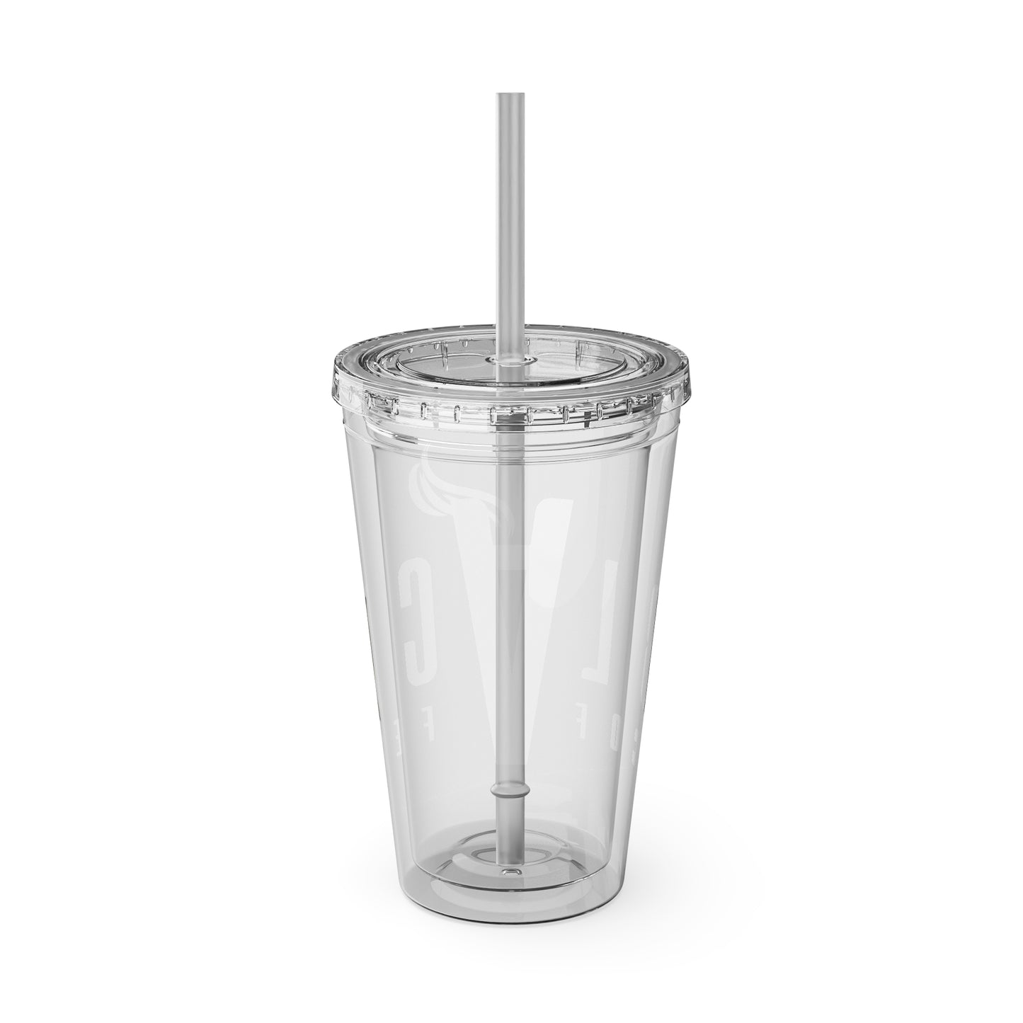 Sunsplash 16oz Tumbler with Straw - Stylish Clear Drinkware for Coffee Lovers