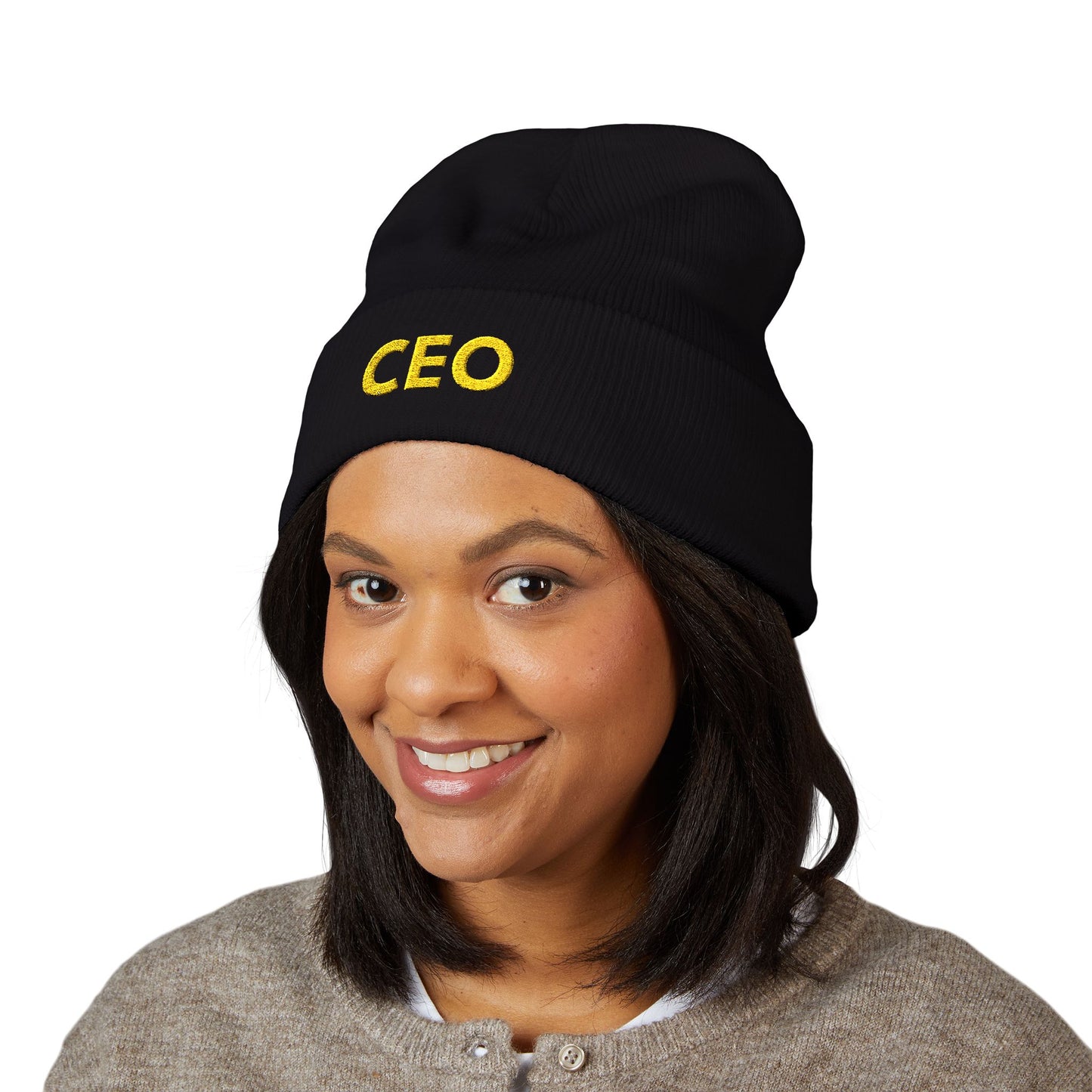 CEO Embroidered Cuffed Beanie — Knit Hat