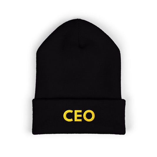 CEO Embroidered Cuffed Beanie — Knit Hat