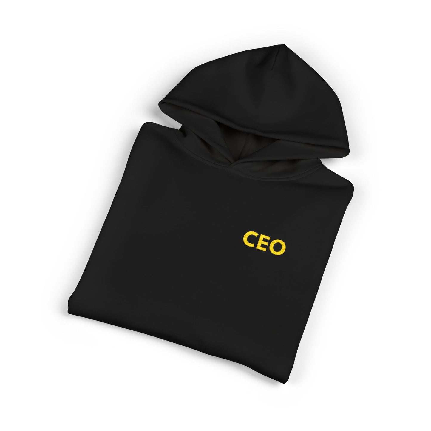 CEO Embroidered Hoodie — Minimal Black Relaxed Fit