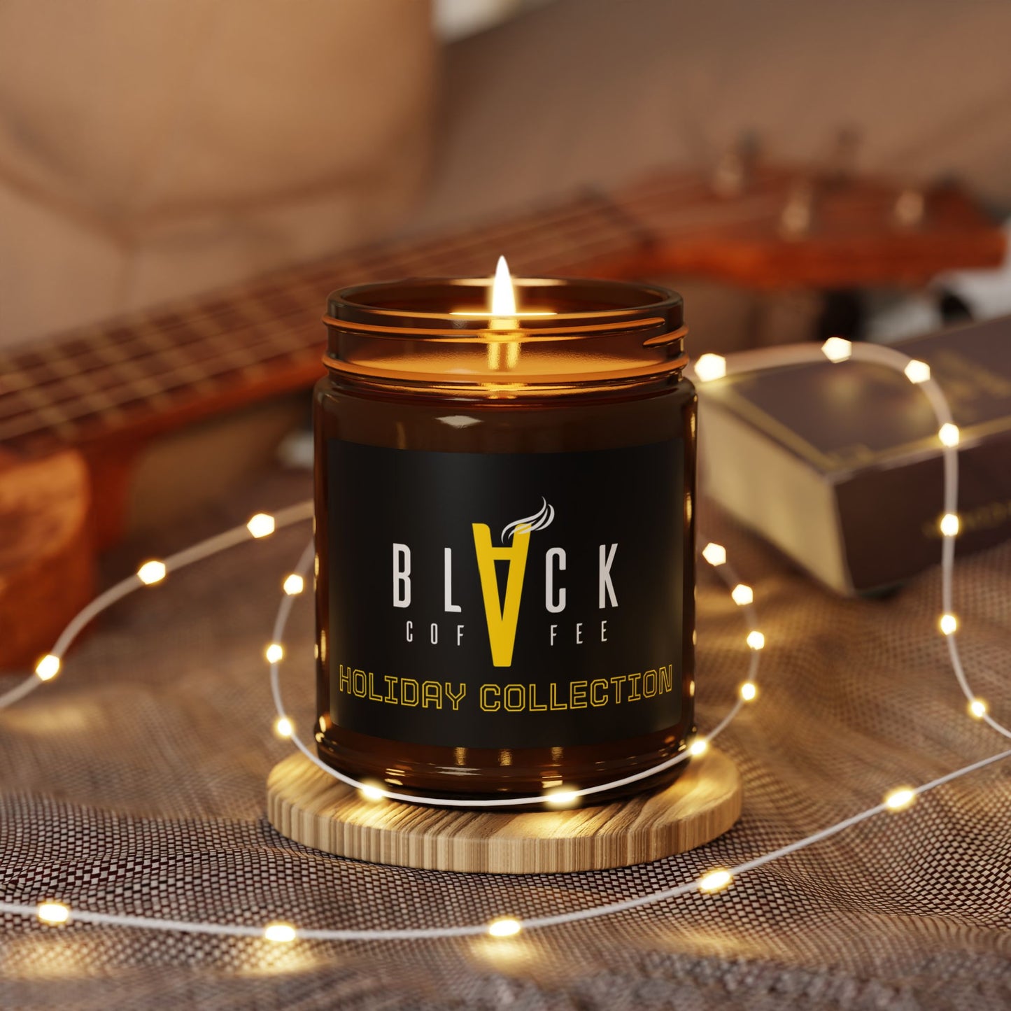 Holiday Collection Amber Soy Candle — Black Coffee Scent (Multi-Size)
