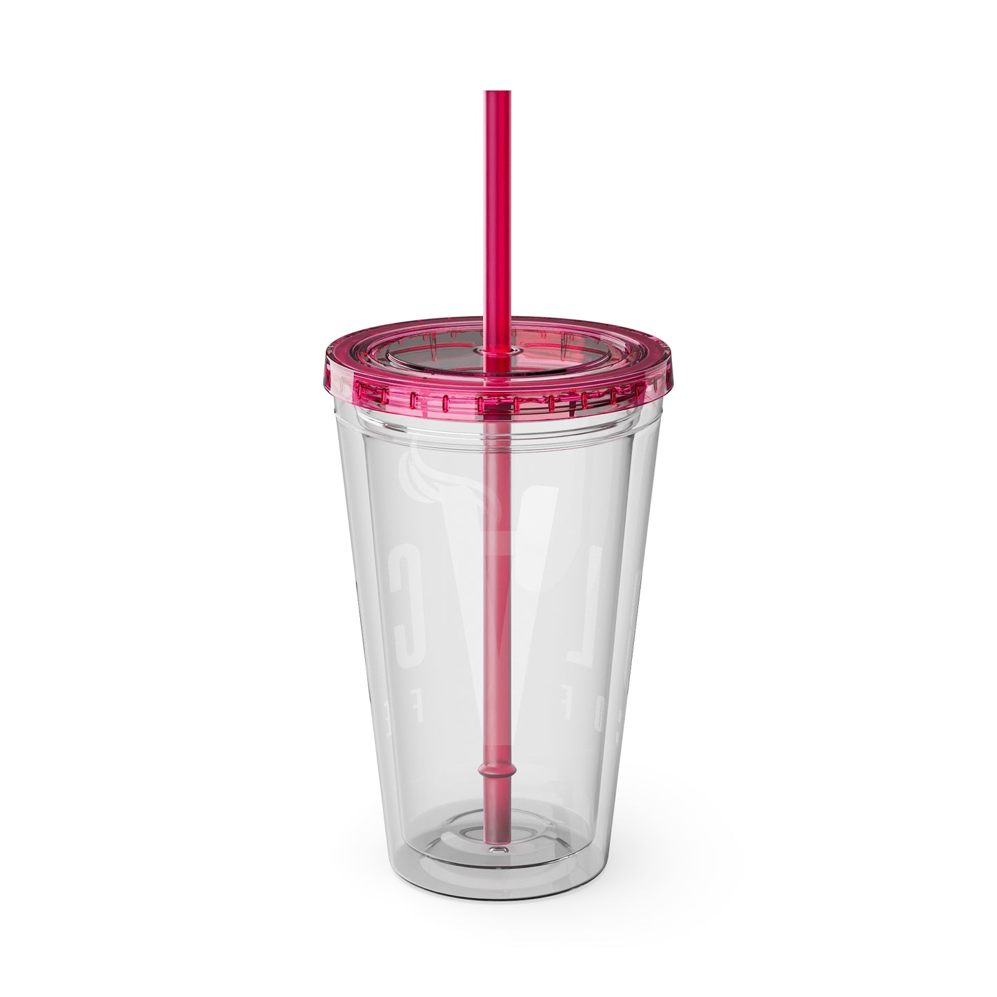 Sunsplash 16oz Tumbler with Straw - Stylish Clear Drinkware for Coffee Lovers