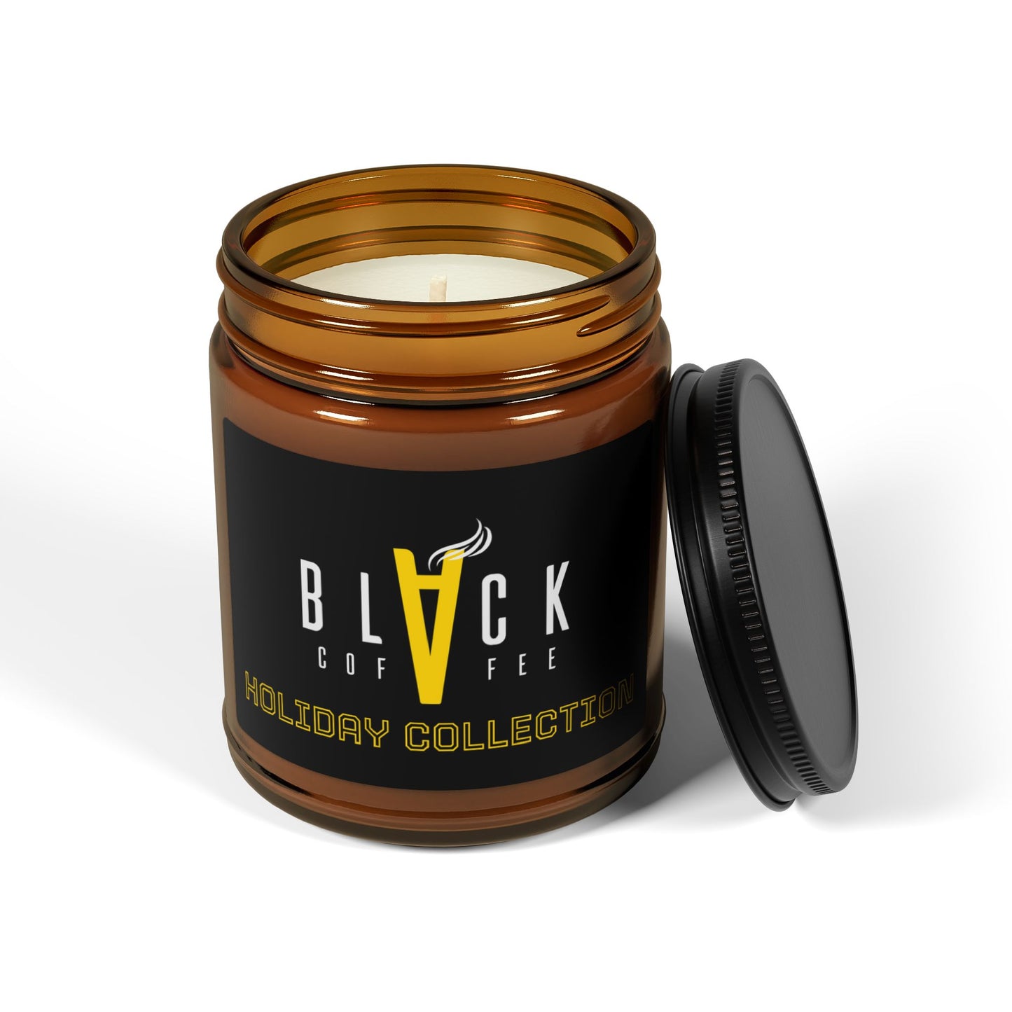Holiday Collection Amber Soy Candle — Black Coffee Scent (Multi-Size)