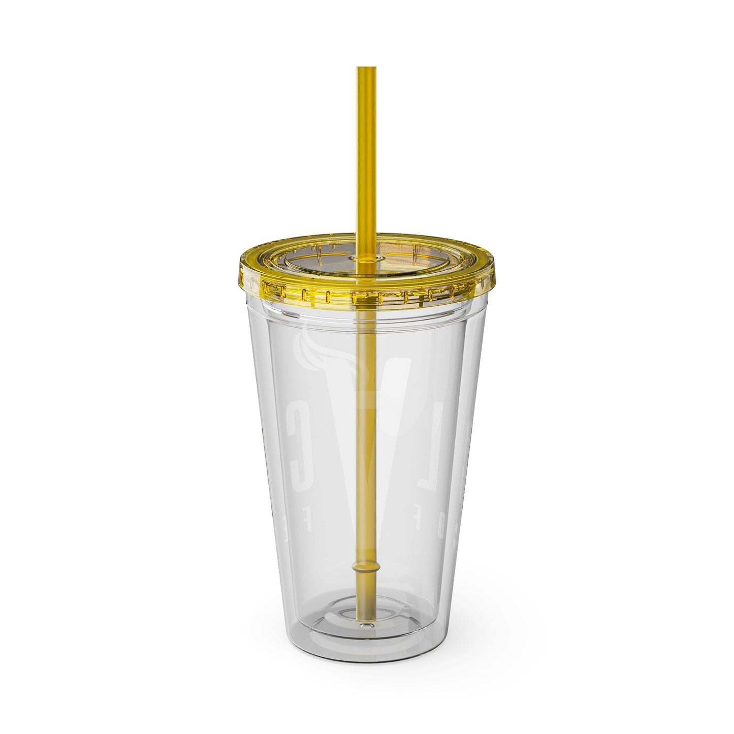 Sunsplash 16oz Tumbler with Straw - Stylish Clear Drinkware for Coffee Lovers