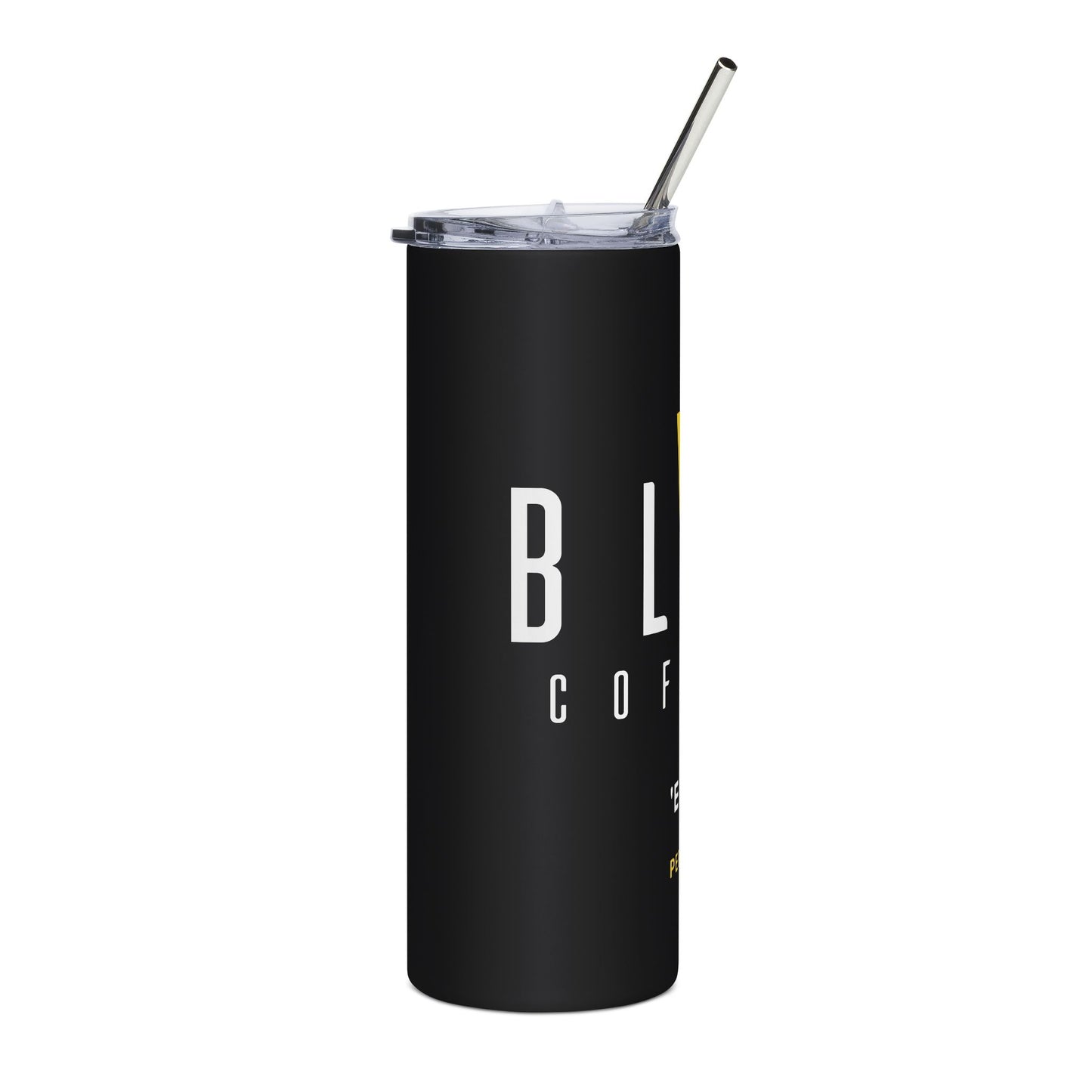 Coffee Tumbler - Personalized Black 20oz Stainless Steel Travel Cup (Est. 2019)